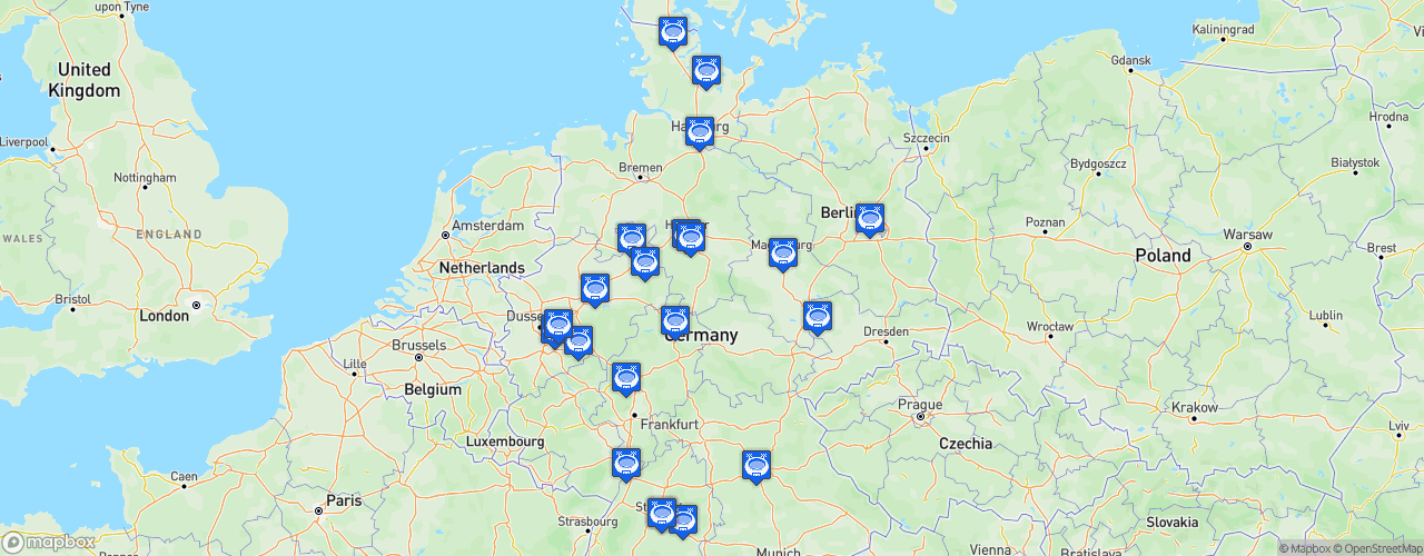 Static Map of Handball-Bundesliga - Saison 2022-2023 - LIQUI MOLY HBL