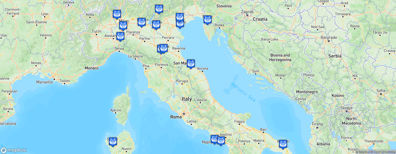 Static Map of Lega Basket Serie A - Saison 2022-2023