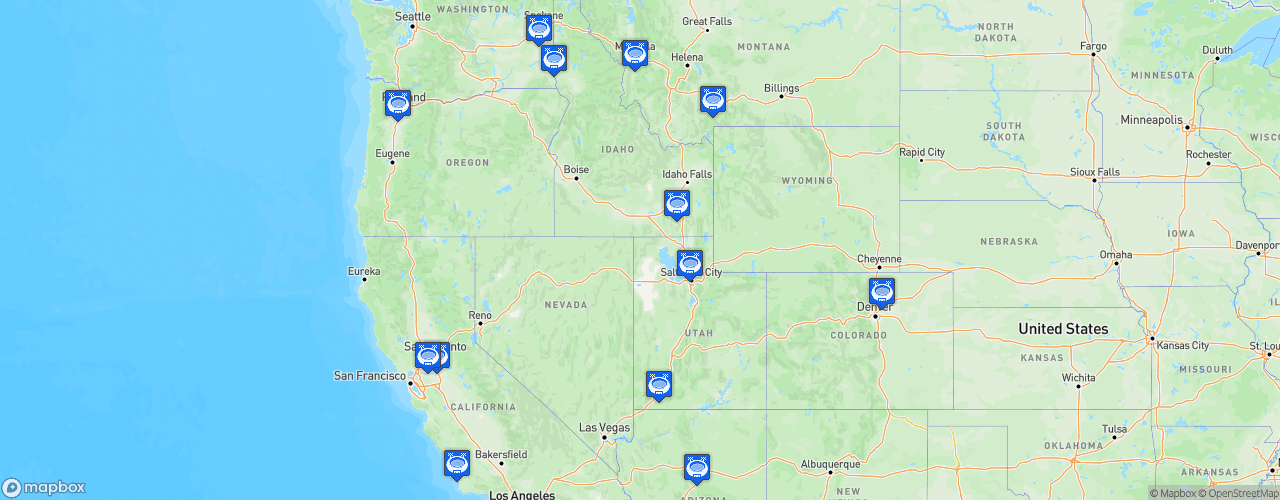 Static Map of Big Sky Conference Football - Saison 2022