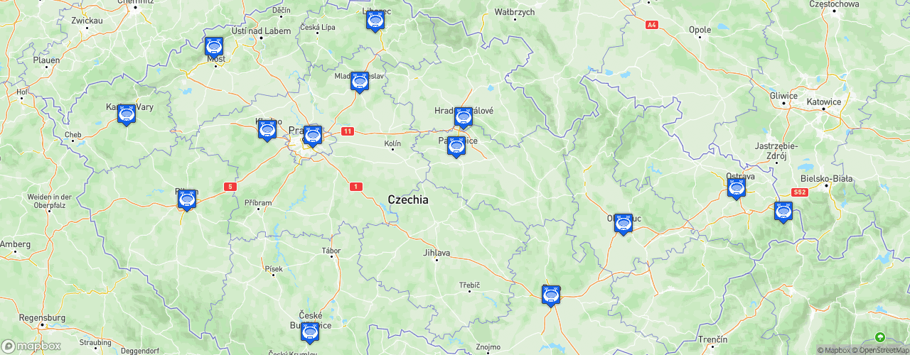 Static Map of Czech Extraliga - Saison 2022-2023 - Tipsport