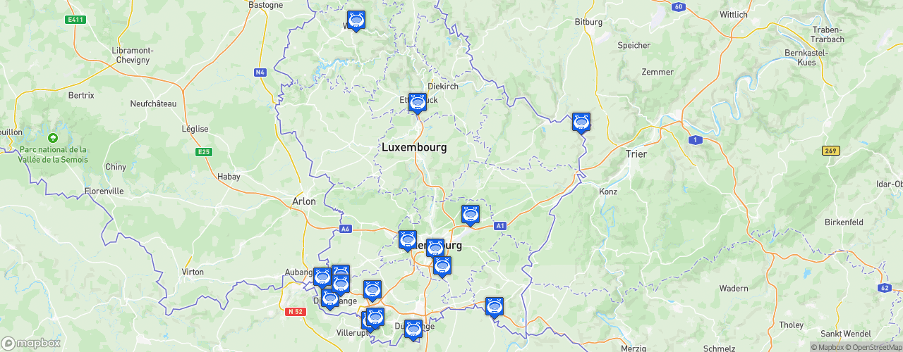 Static Map of BGL Ligue - Saison 2022-2023