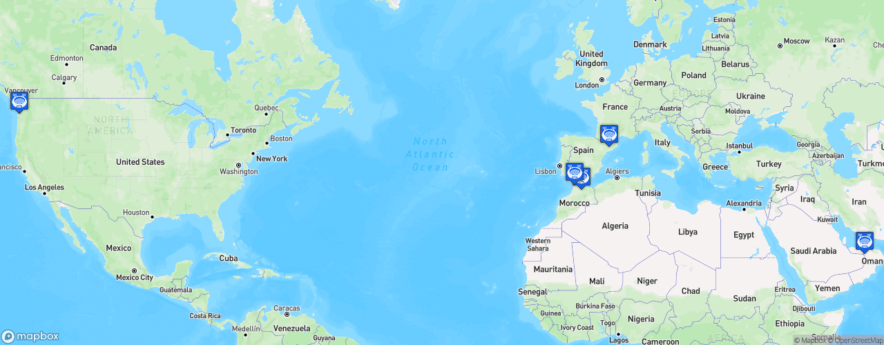 Static Map of World Rugby Women's Sevens Series - Saison 2021-2022