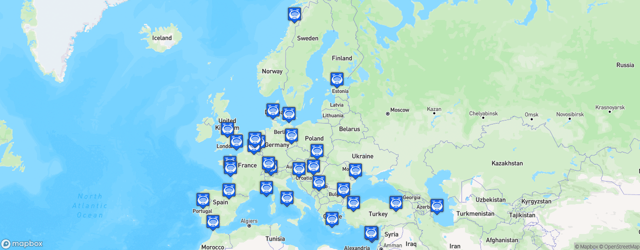 Static Map of UEFA Europa League - Phase de groupe 2022-2023