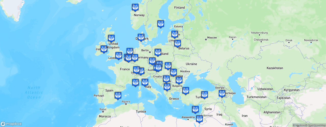 Static Map of UEFA Europa Conference League - Phase de groupes 2022-2023