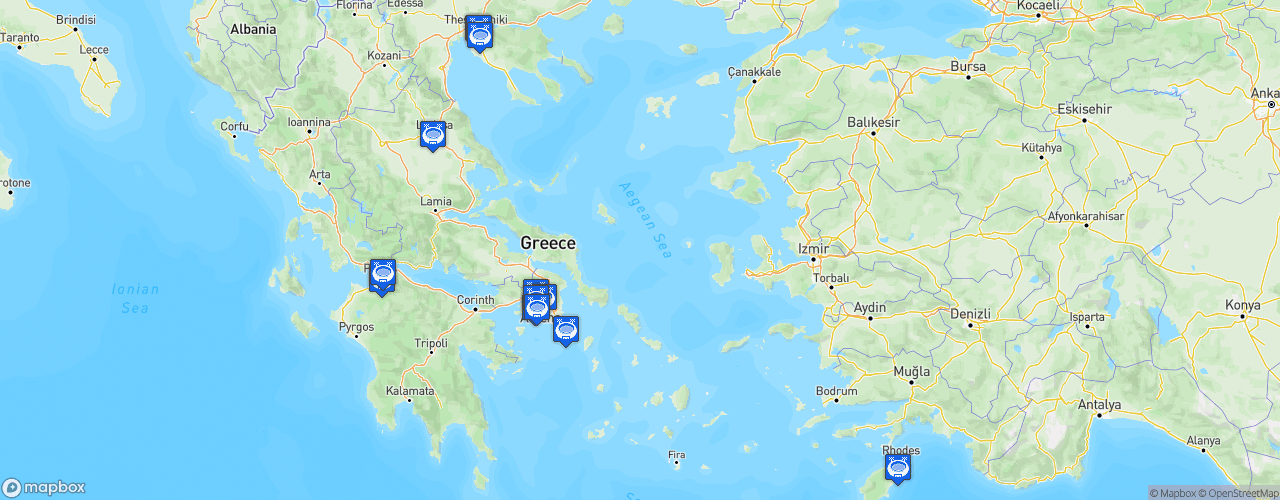 Static Map of Greek Basket League - Saison 2022-2023