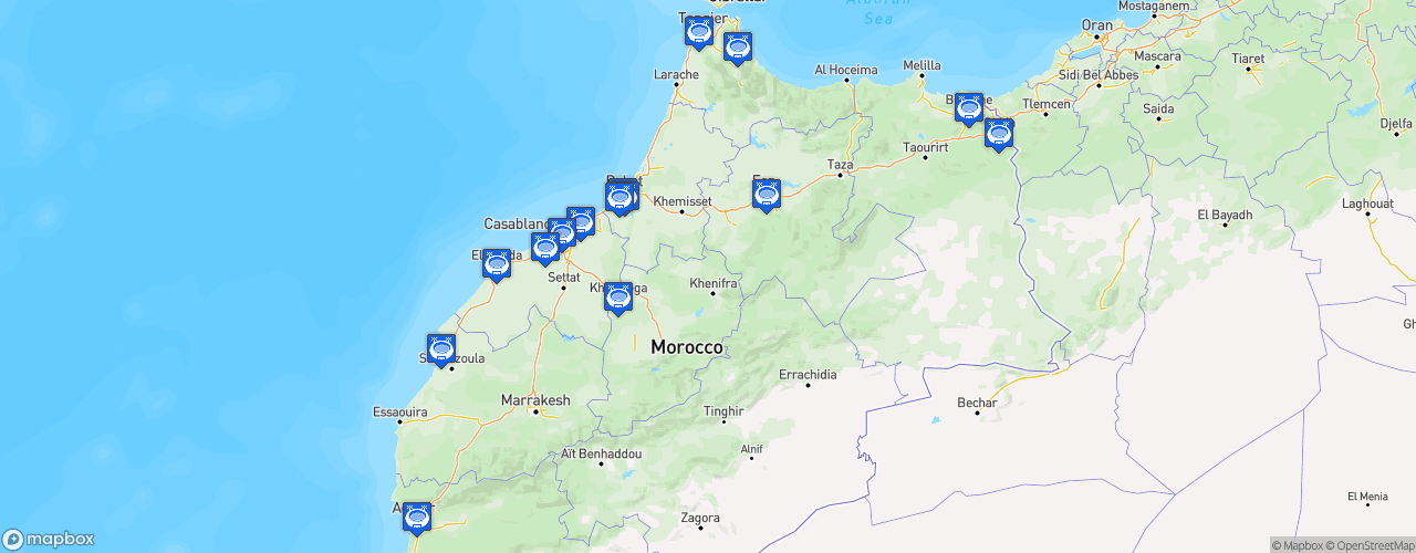 Static Map of Botola Pro 1 - Saison 2022-2023 - Botola Pro 1 Inwi