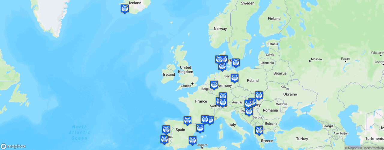 Static Map of EHF European League - Saison 2022-2023