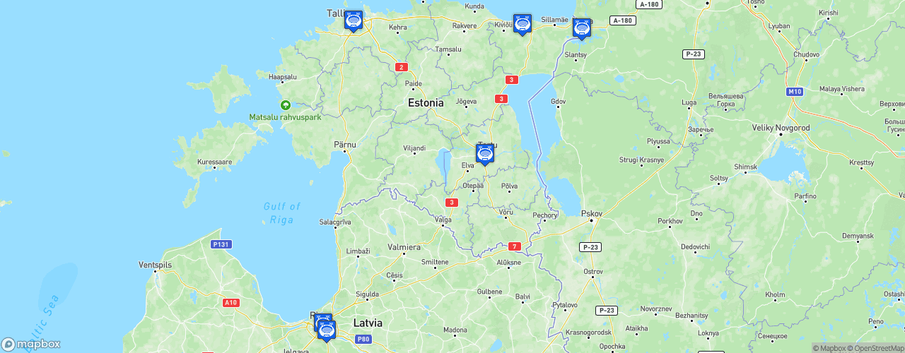 Static Map of Coolbet Hokiliiga - Saison 2022-2023