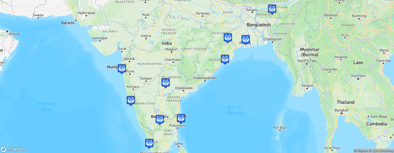 Static Map of Indian Super League - Saison 2022-2023