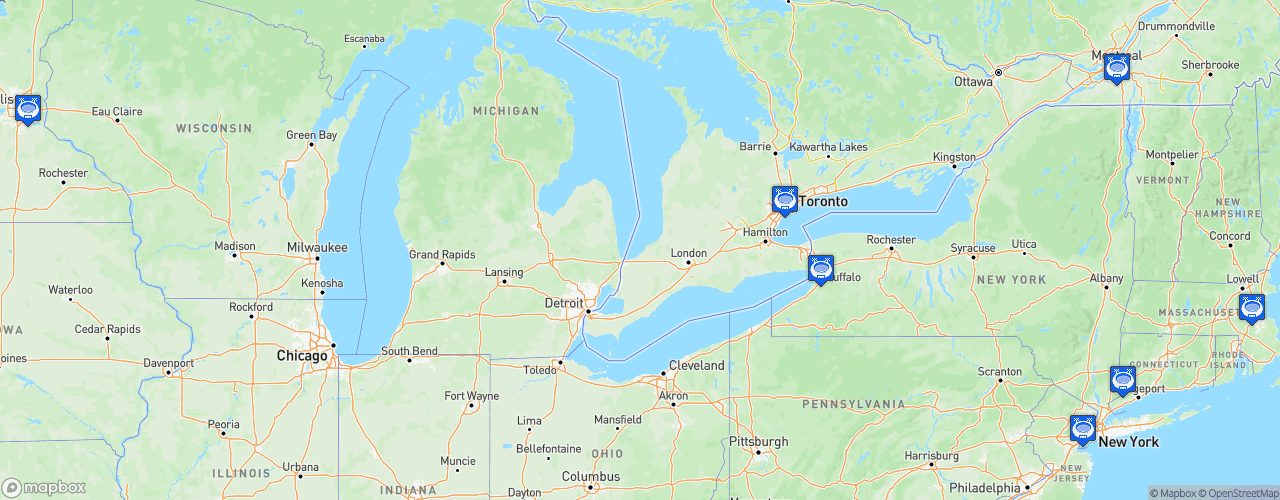 Static Map of Premier Hockey Federation - Saison 2022-2023