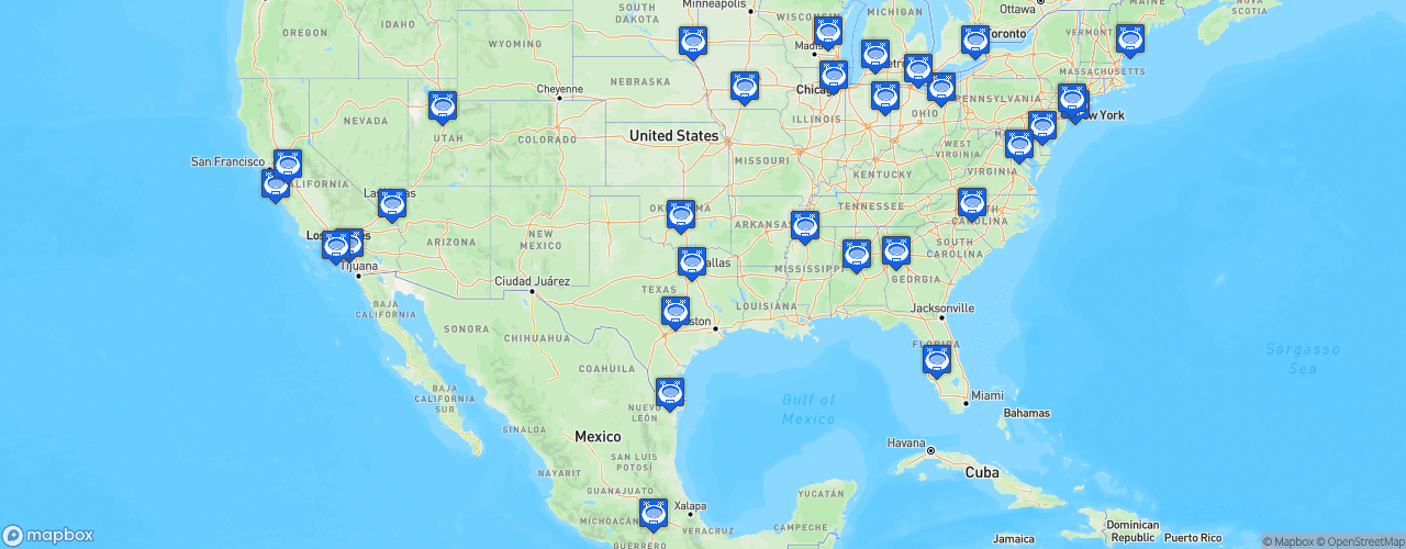 Static Map of NBA G League - Saison 2022-2023