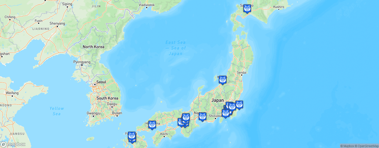 Static Map of J-League - Saison 2023 - Meiji Yasuda J1 League