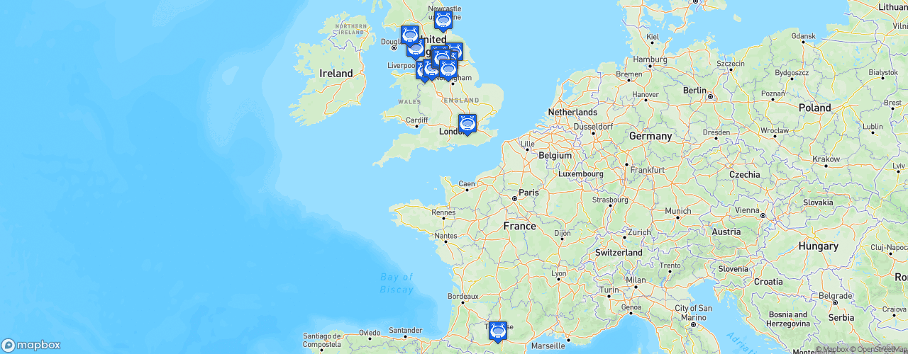 Static Map of RFL Championship - Saison 2023 - Betfred Championship