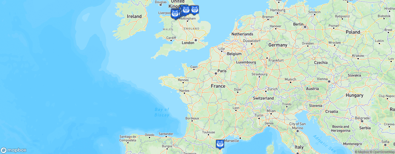 Static Map of Super League - Saison 2023 - Betfred Super League XXVIII