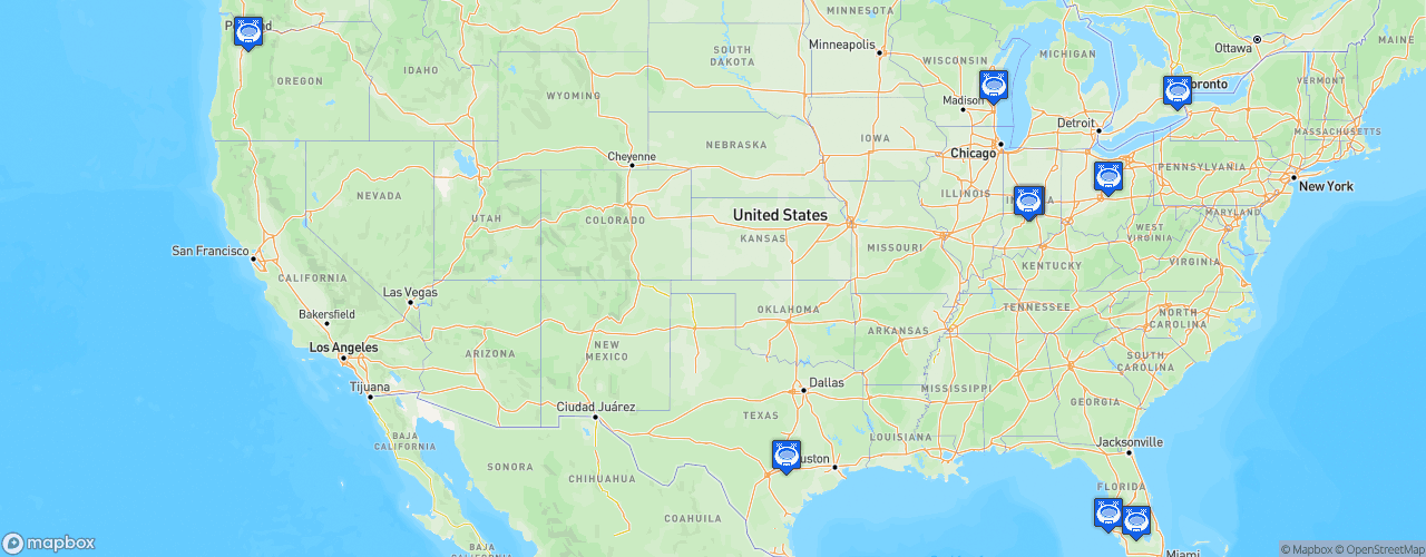 Static Map of Indy Pro 2000 Championship - Saison 2023