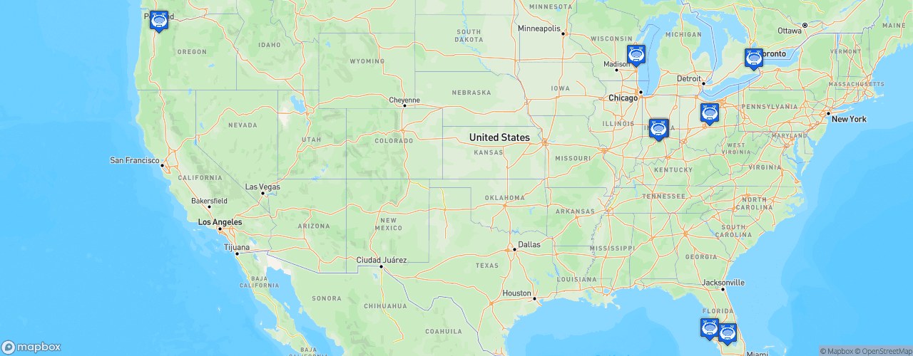 Static Map of U.S. F2000 National Championship - Saison 2023