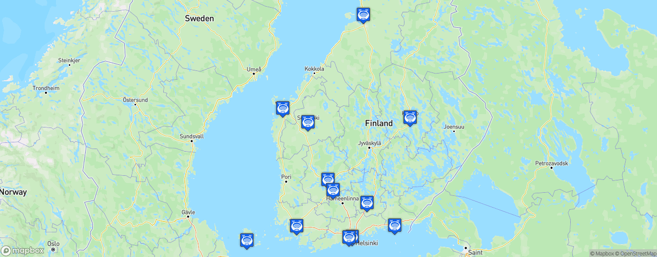 Static Map of Veikkausliiga - Saison 2023
