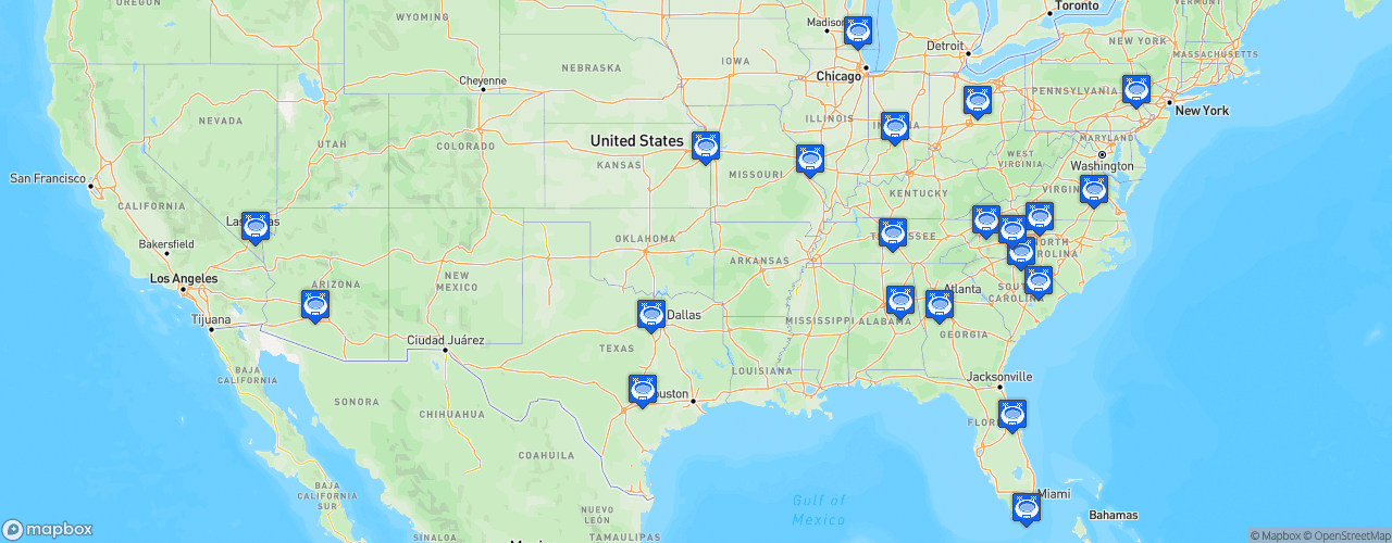 Static Map of NASCAR Craftsman Truck Series - Saison 2023