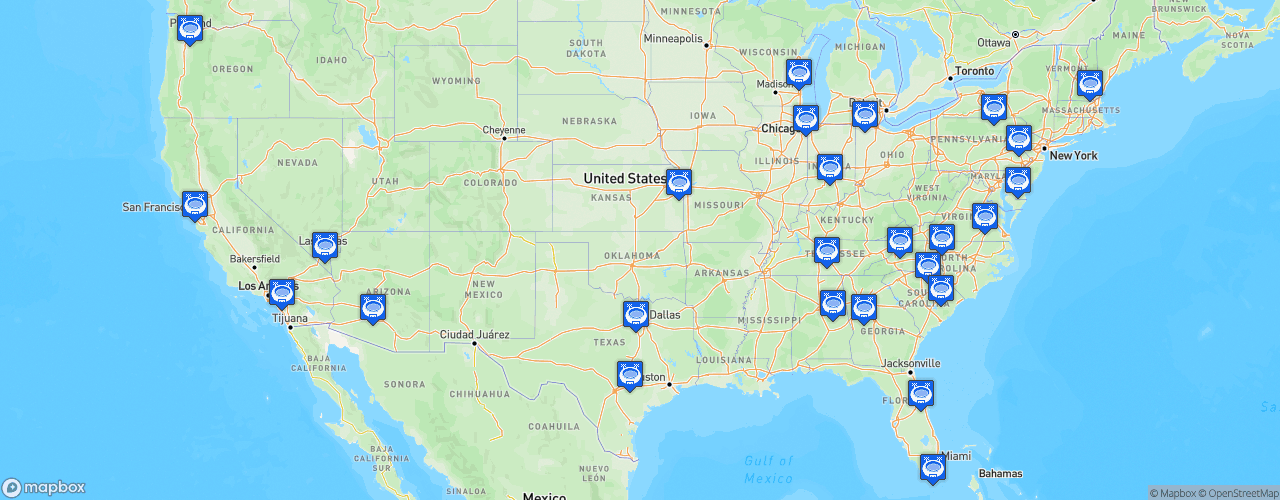 Static Map of NASCAR Xfinity Series - Saison 2023