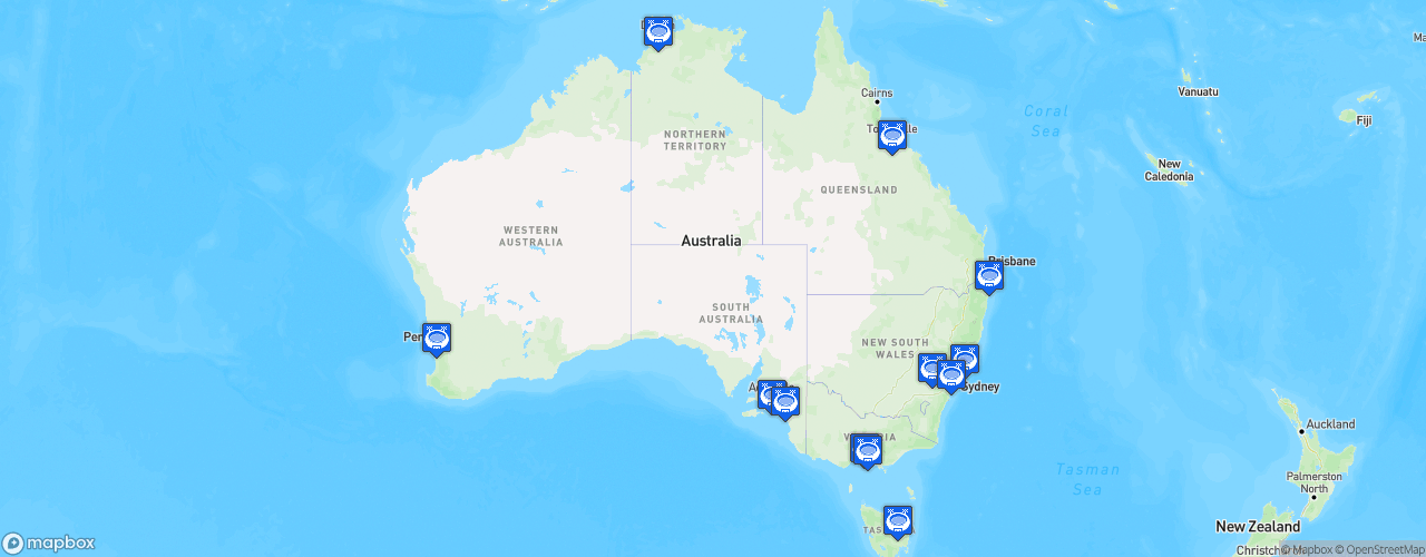 Static Map of Supercars Championship - Saison 2023 - Repco