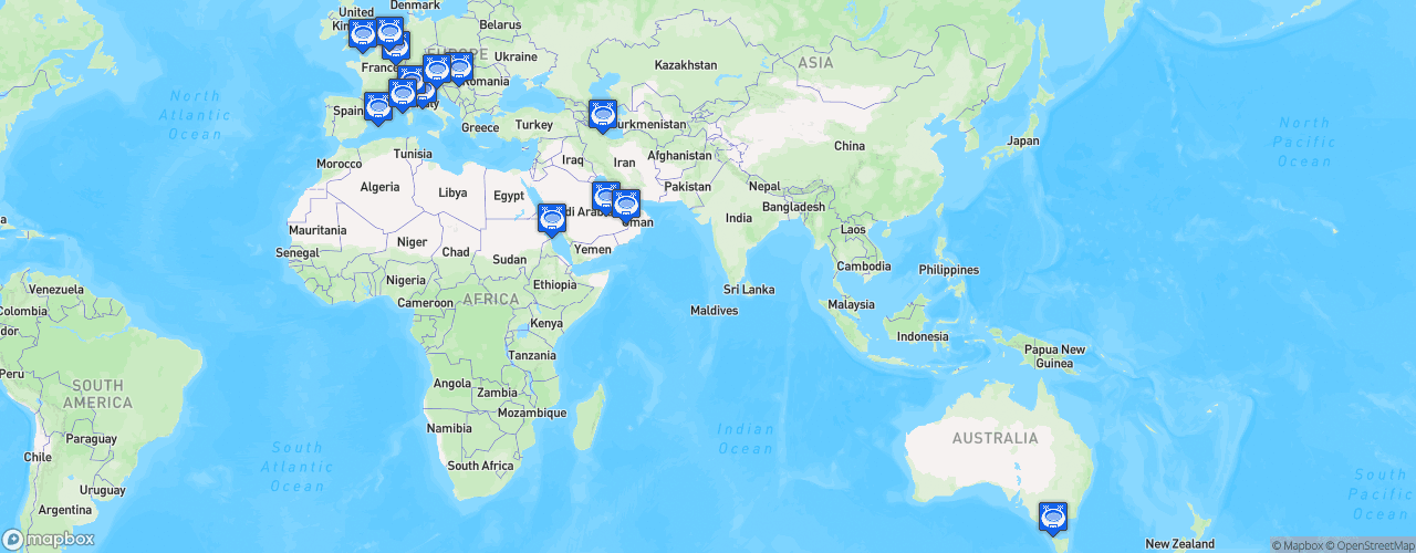 Static Map of FIA Formula 2 Championship - Saison 2023