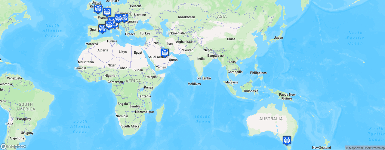 Static Map of FIA Formula 3 Championship - Saison 2023