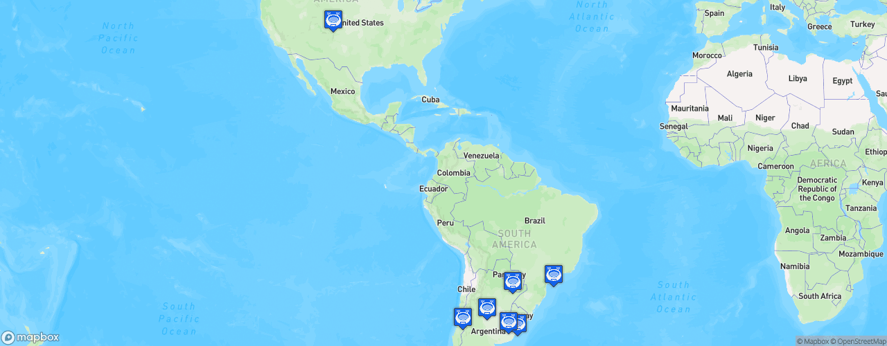 Static Map of Súper Rugby Américas - Saison 2023