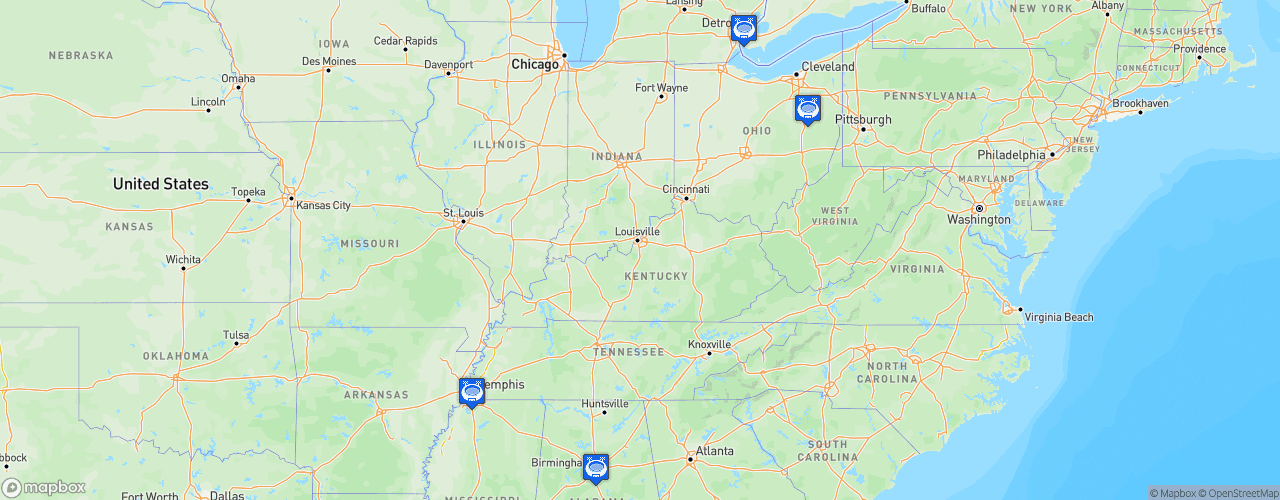 Static Map of United States Football League - Saison 2023