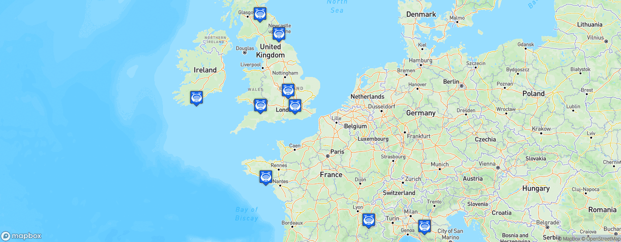 Static Map of Tournoi des Six Nations Féminine - Saison 2023 - TikTok 6Nations