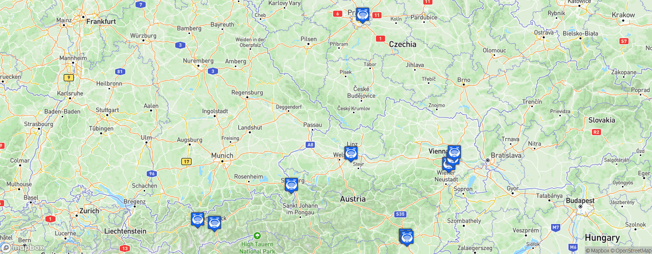 Static Map of Austrian Football League - Saison 2023