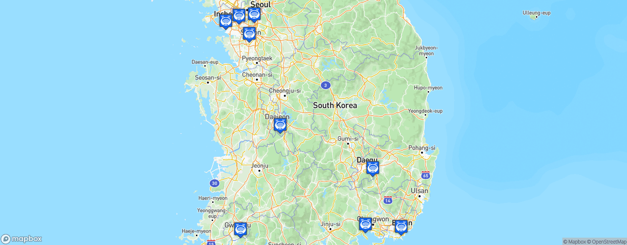 Static Map of KBO League - Saison 2023