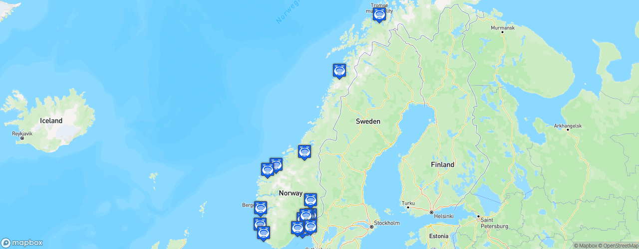 Static Map of Eliteserien - Saison 2023