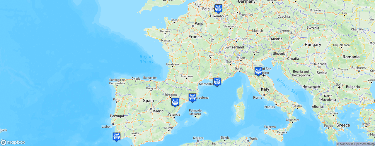 Static Map of European Le Mans Series - Saison 2023