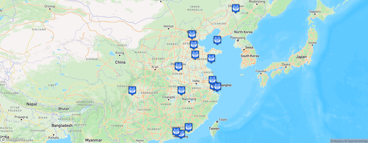 Static Map of Chinese Super League - Saison 2023