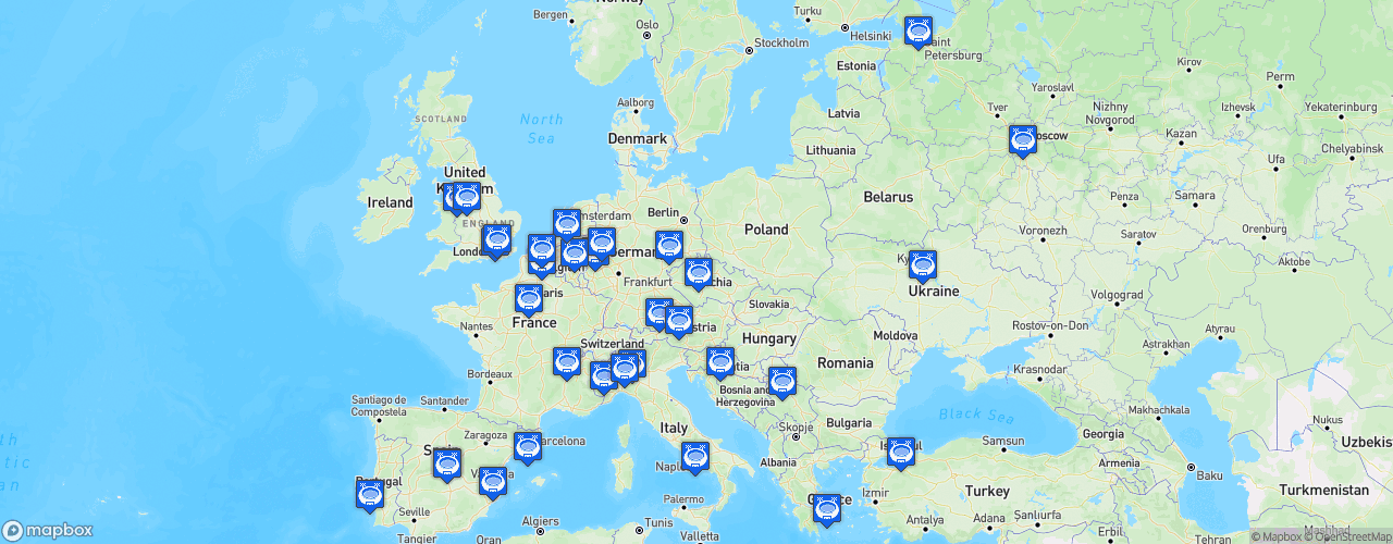 Static Map of UEFA Champions League - Phase de groupe 2019-2020