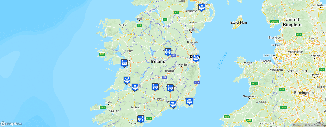 Static Map of GAA Hurling All-Ireland Senior Championship - Saison 2023