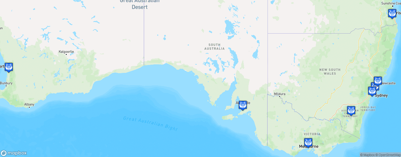 Static Map of Australian Ice Hockey League - Saison 2023