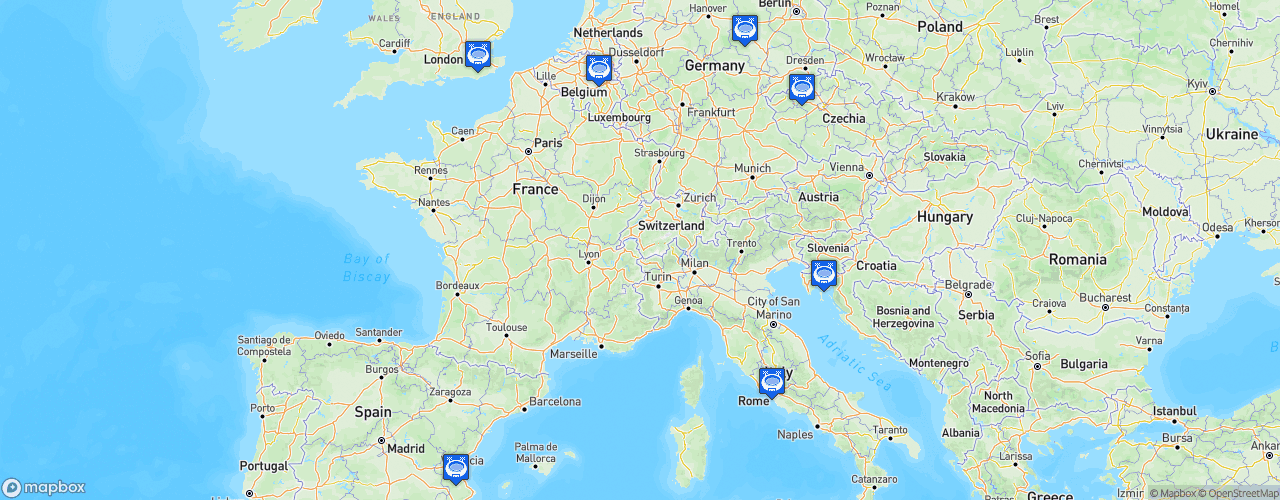 Static Map of NASCAR Whelen Euro Series - Saison 2023