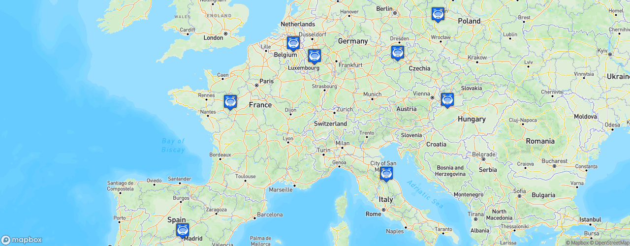 Static Map of FIA European Truck Racing Championship - Saison 2023