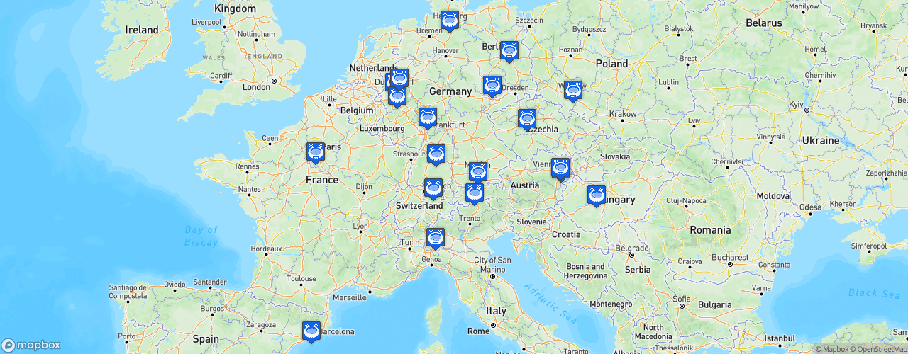 Static Map of European League of Football - Saison 2023