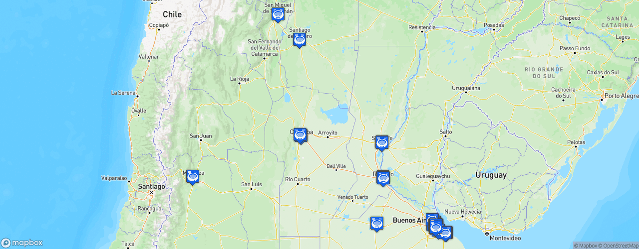 Static Map of Primera División de Argentina - Torneo Binance 2023