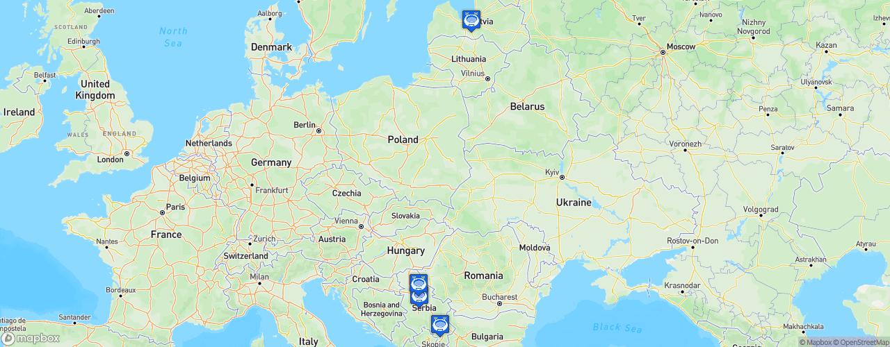 Static Map of FIBA Women's EuroBasket 2019