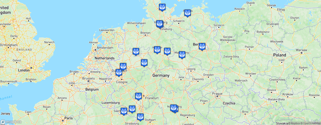 Static Map of 2. Bundesliga - Saison 2023-2024