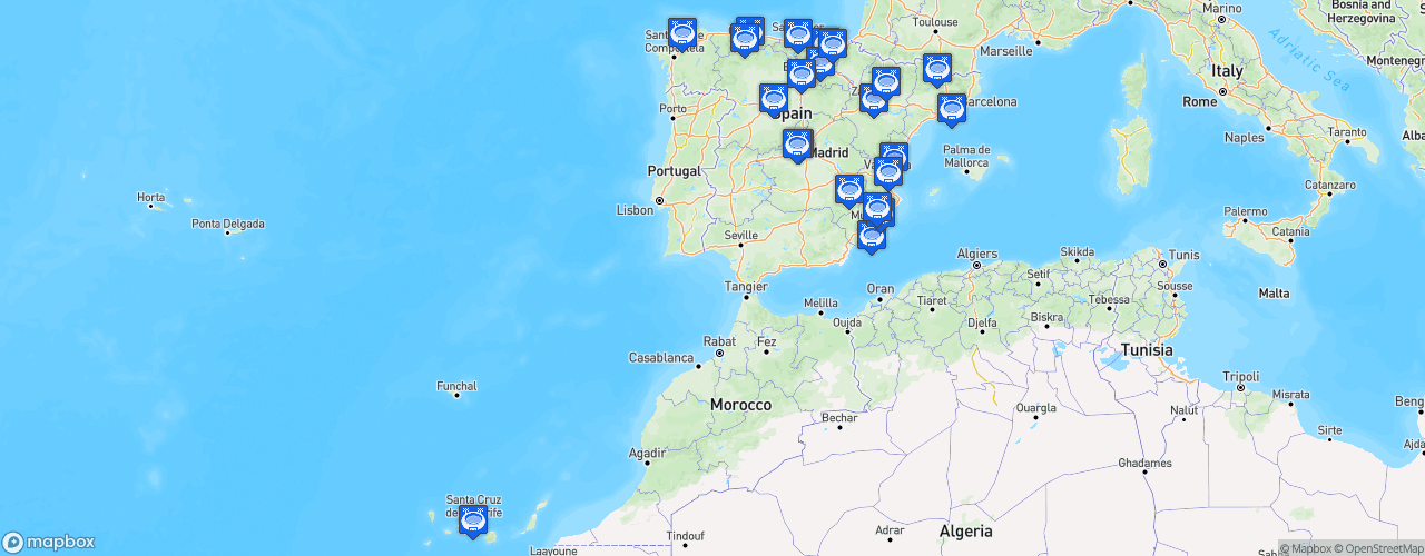 Static Map of Campeonato Nacional de Liga de Segunda División - Saison 2023-2024 - LaLiga SmartBank