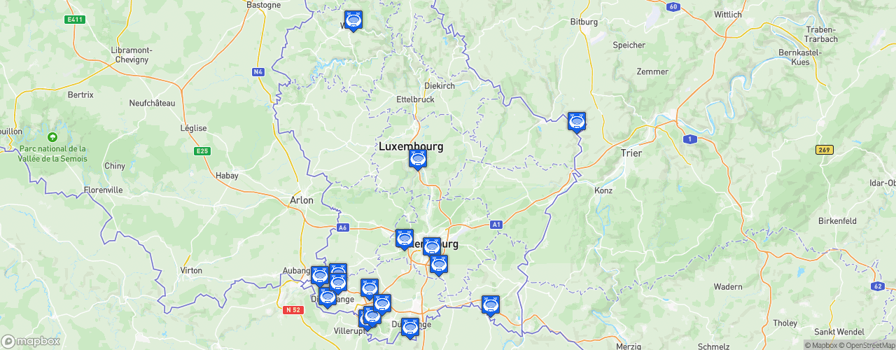 Static Map of BGL Ligue - Saison 2023-2024