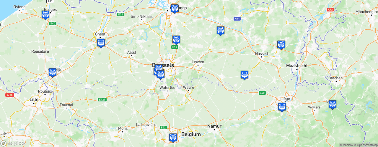 Static Map of Jupiler Pro League - Saison 2023-2024