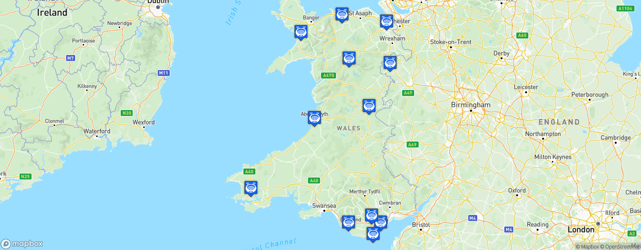 Static Map of Cymru Premier - Saison 2023-2024