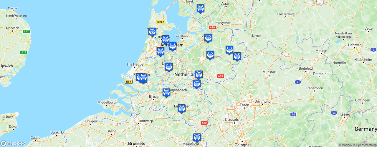 Static Map of Eredivisie - Saison 2023-2024
