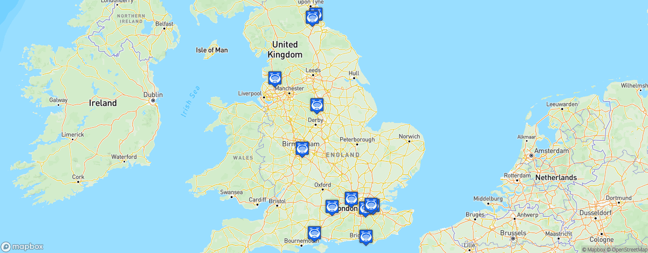 Static Map of FA Women's Championship - Saison 2023-2024