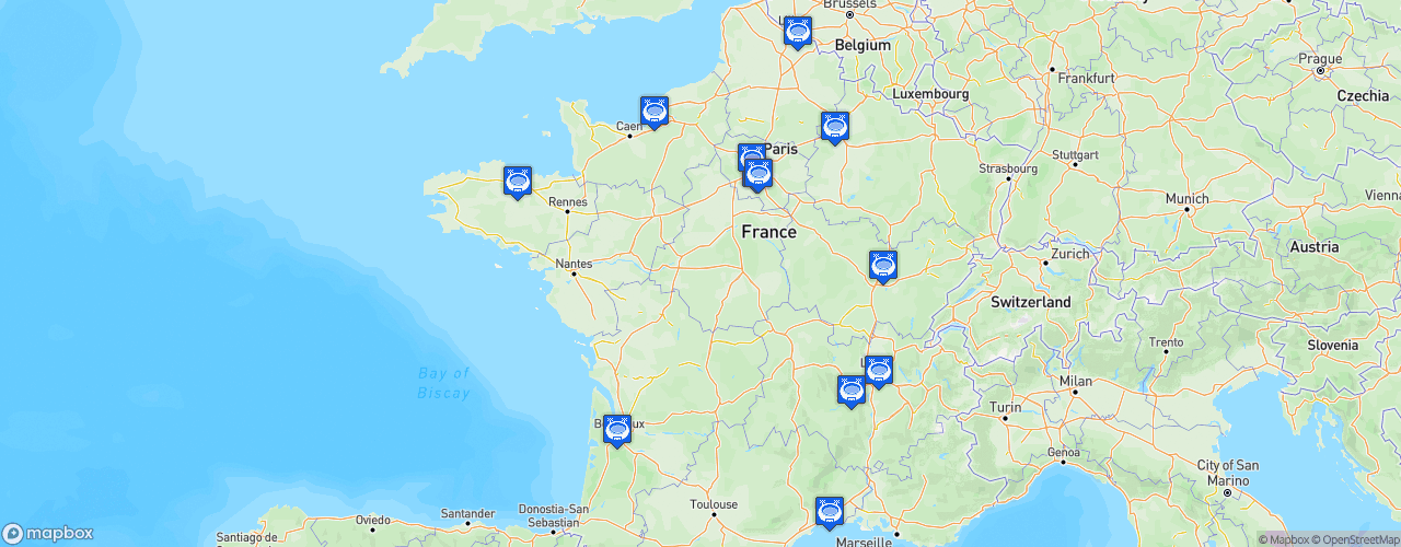 Static Map of FFF D1 Arkema - Saison 2023-2024 - Arkema